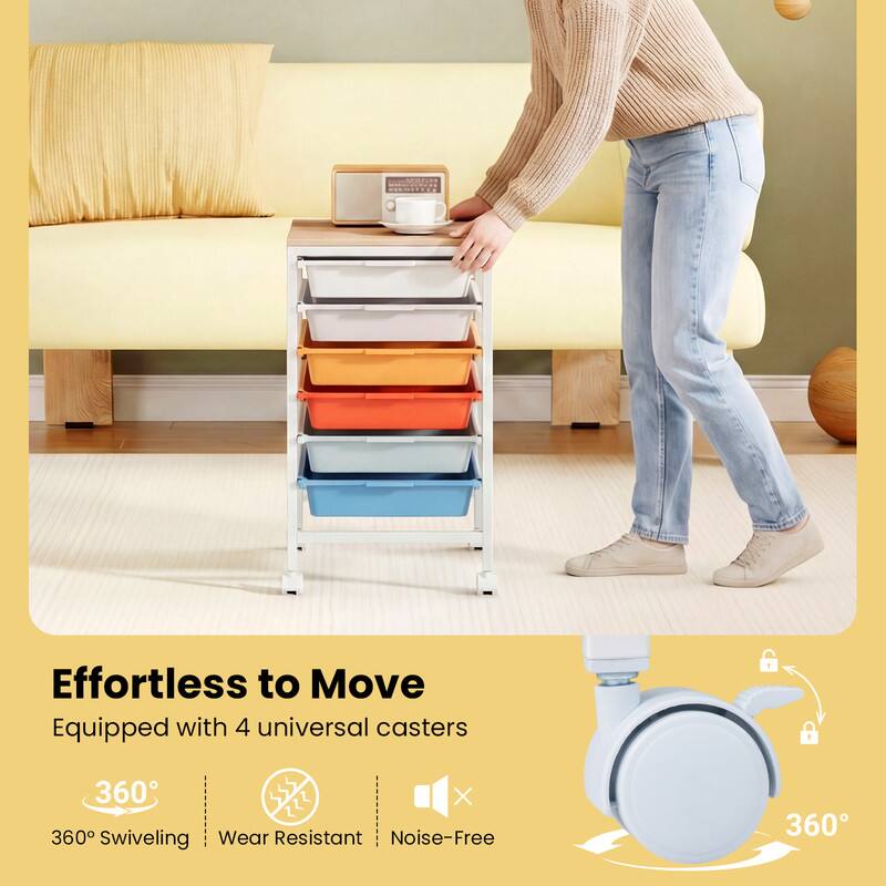 Effortless to Move  
Equipped with 4 universal casters  
360° Swiveling  
Wear Resistant  
Noise-Free