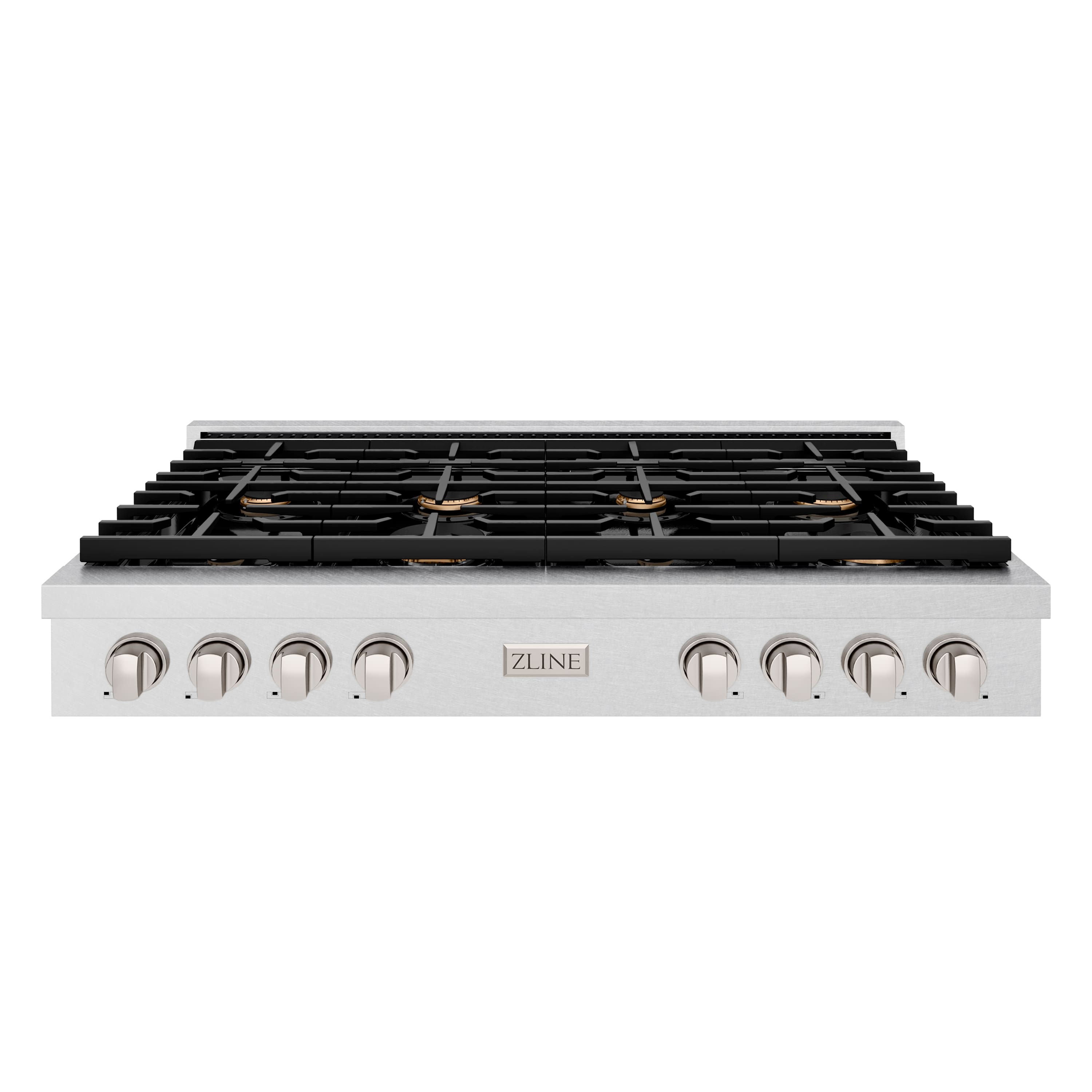 ZLINE - 48 in. Paramount Gas Rangetop with 8 Brass Burners (SRTS-BR-48) - Stainless Steel - Front_Zoom