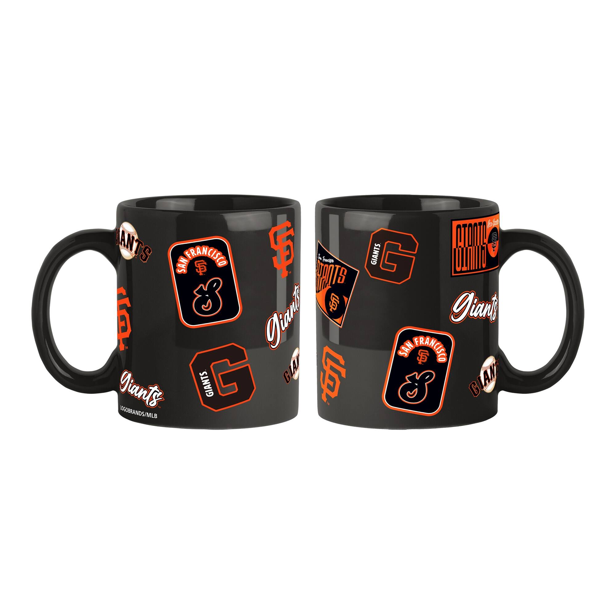 Logo Brands - San Francisco Giants 2-Pack 15oz. Color Mug Set - Black