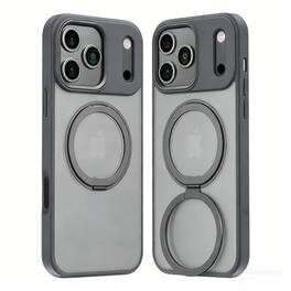 SKRAN - Premium Magnetic Rotating Bracket Case for iPhone 17 Pro Max - Pivot Stand Protective Cover - Gray