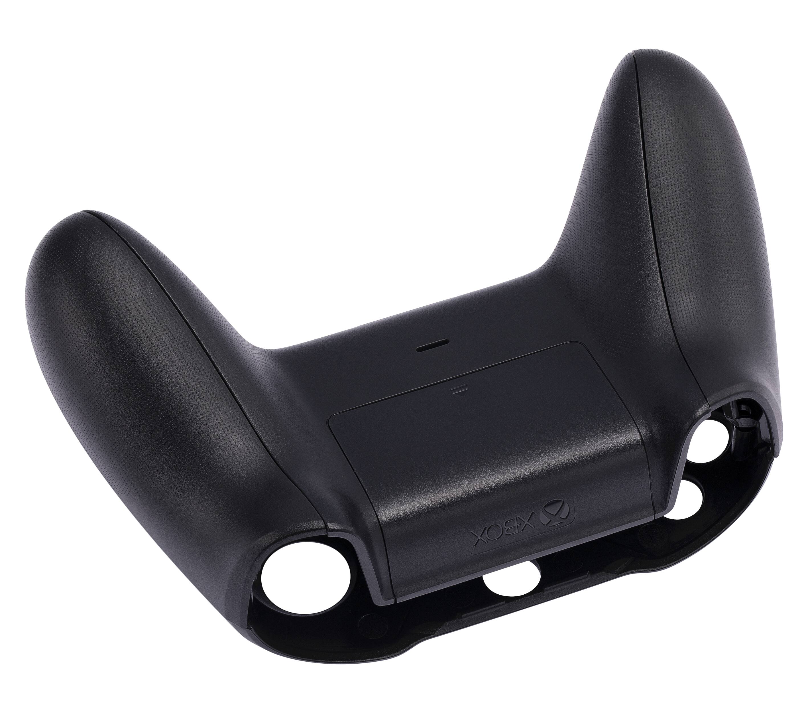 Back. Microsoft - Controller Faceplate Shells (Top and Bottom) Compatible For Xbox One X - Black - Black.