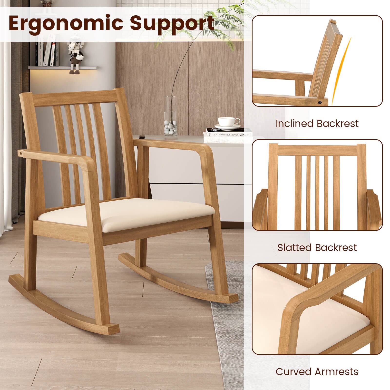 Ergonomic Support  
- Inclined Backrest  
- Slatted Backrest  
- Curved Armrests