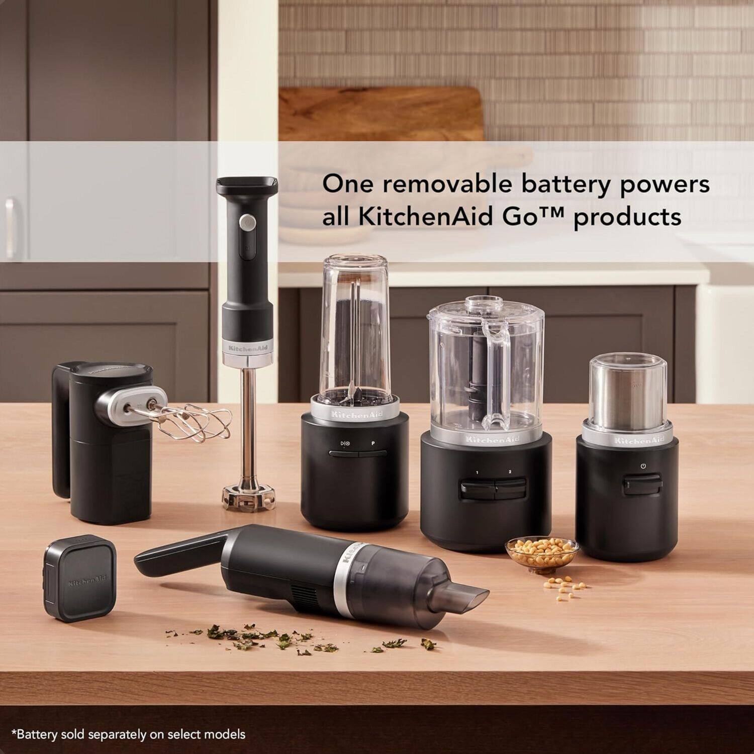 One removable battery powers all KitchenAid GOTM products.