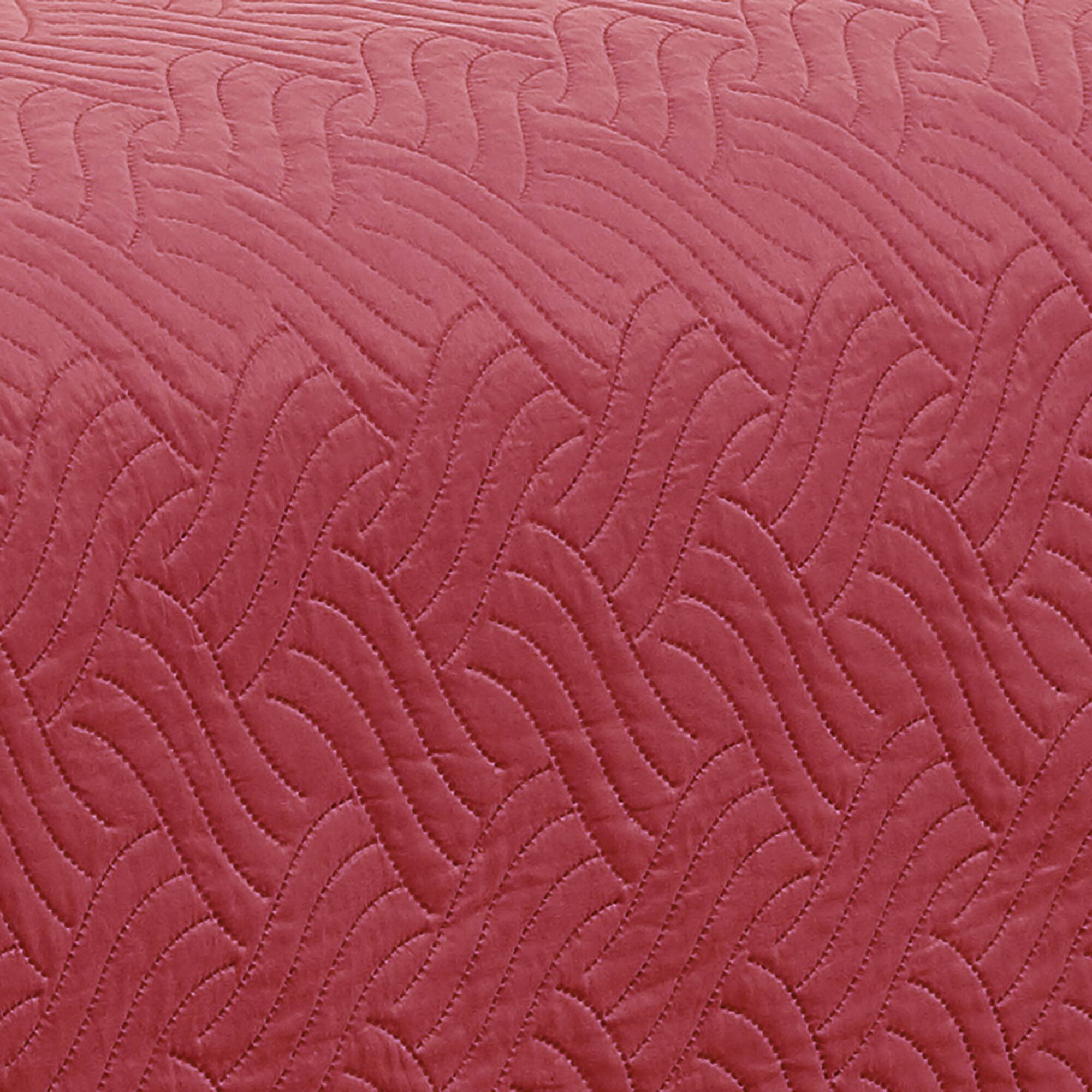 Alt View 1. RT Designers Collection - RT Designers Collection Ruby 3pc Pinsonic High Quality All Season Quilt Set for Revitalize Bedroom Queen Red - Red.