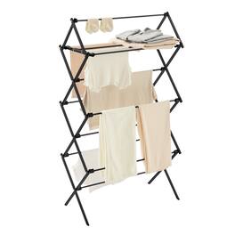 Songmics Home - Foldable Clothes Drying Rack, Laundry Drying Rack, Clothes Airer, Steel Frame, 14.6 x 29.5 x 53.2 Inches, Easy Assembly - Black