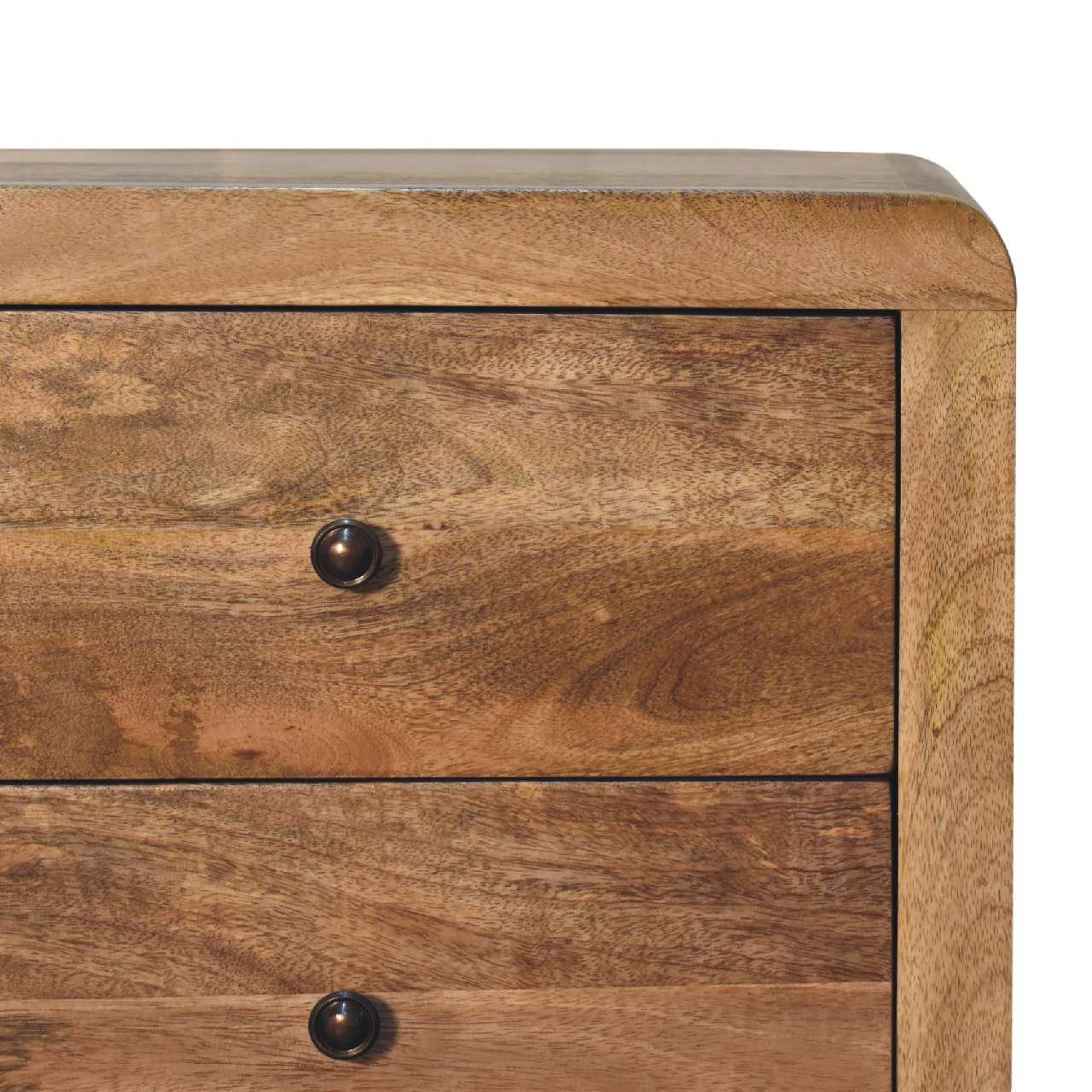 Back. Artisan Furniture - Artisan Furniture Solid Wood Oak-ish Naya Nightstand, 3 Drawers, Brown - Oak.
