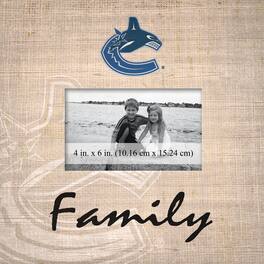 Fan Creations - Vancouver Canucks 10'' x 10'' Burlap Pattern Frame - Multicolor