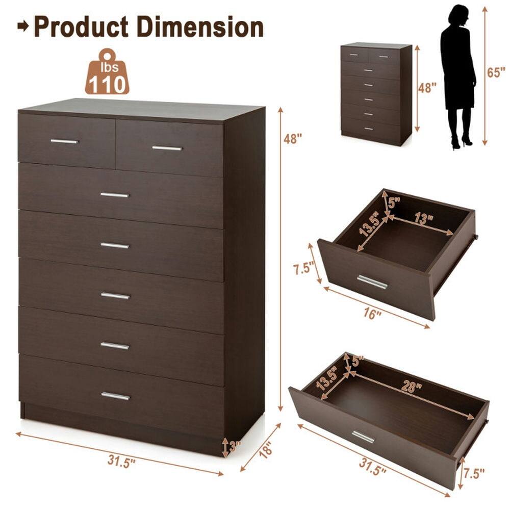 Product Dimension  
- Weight: 110 lbs  
- Height: 65"  
- Width: 48"  
- Depth: 31.5"  
- Drawer 1: 13.5" (W) x 13" (D) x 7.5" (H)  
- Drawer 2: 13.5" (W) x 16" (D) x 7.5" (H)  
- Drawer 3: 28" (W) x 18" (D) x 7.5" (H)