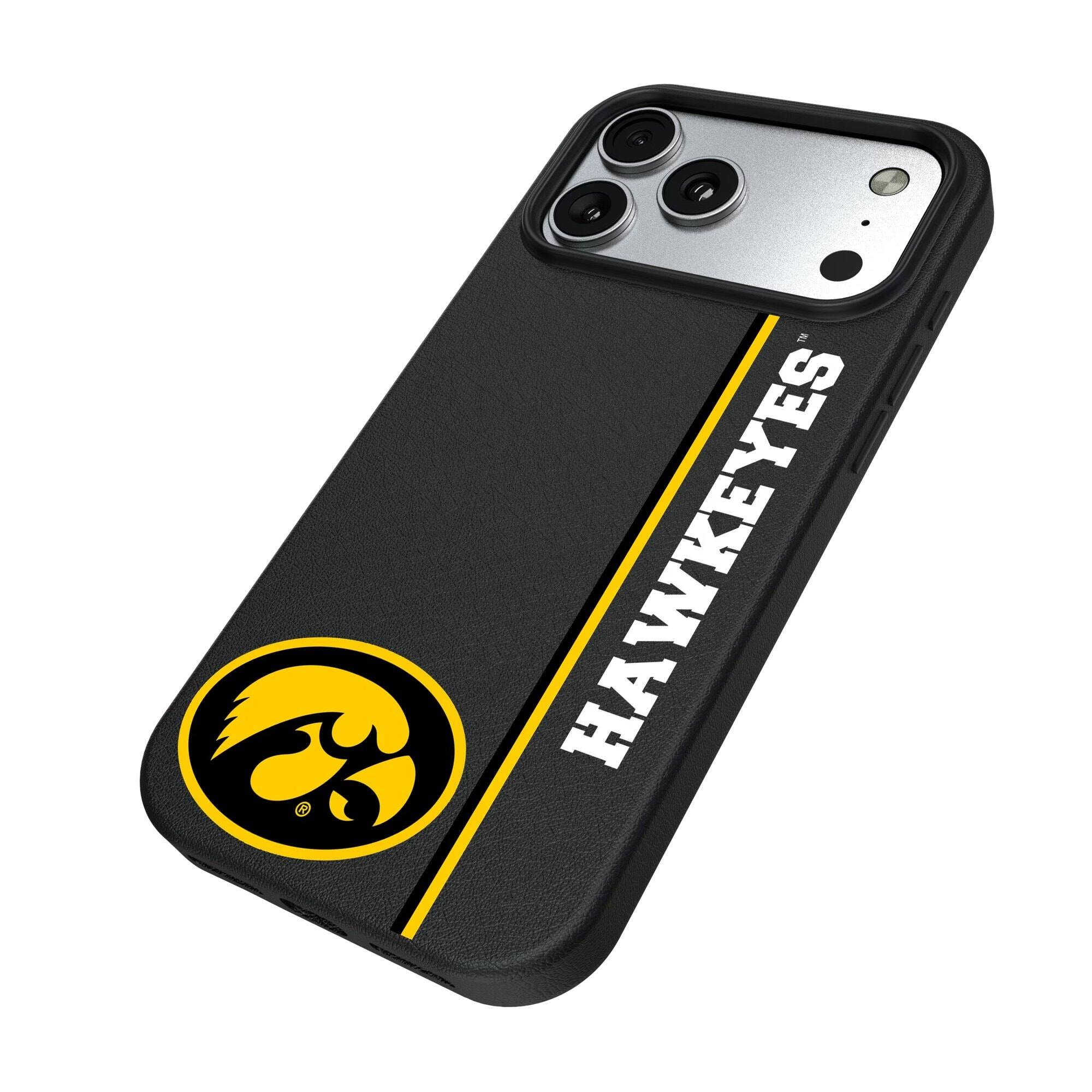Alt View 1. Keyscaper - Iowa Hawkeyes iPhone Magnetic Bump Case - 15 Plus - Black.