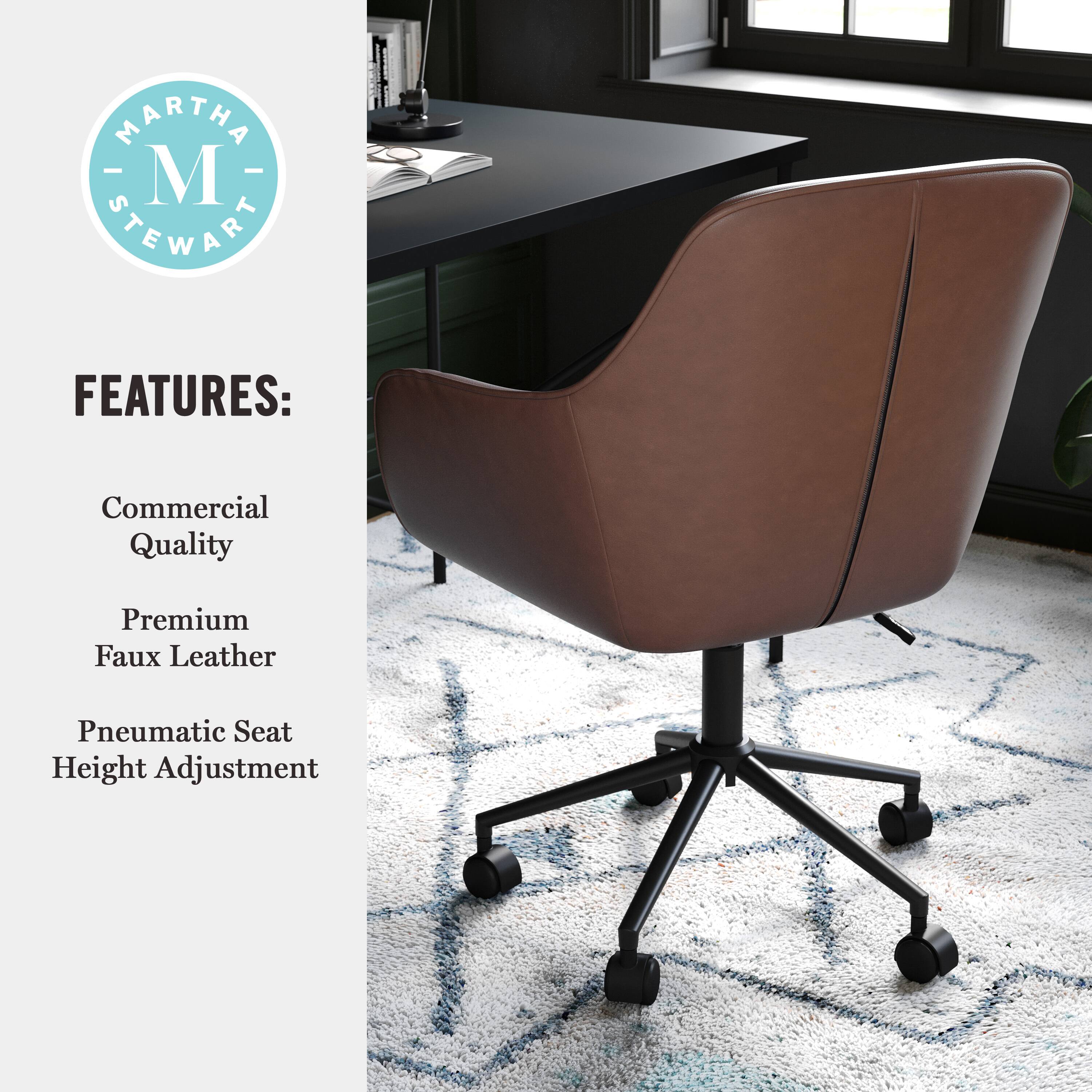 Martha Stewart Features: Commercial Quality Premium Faux Leather Pneumatic Seat Height Adjustment