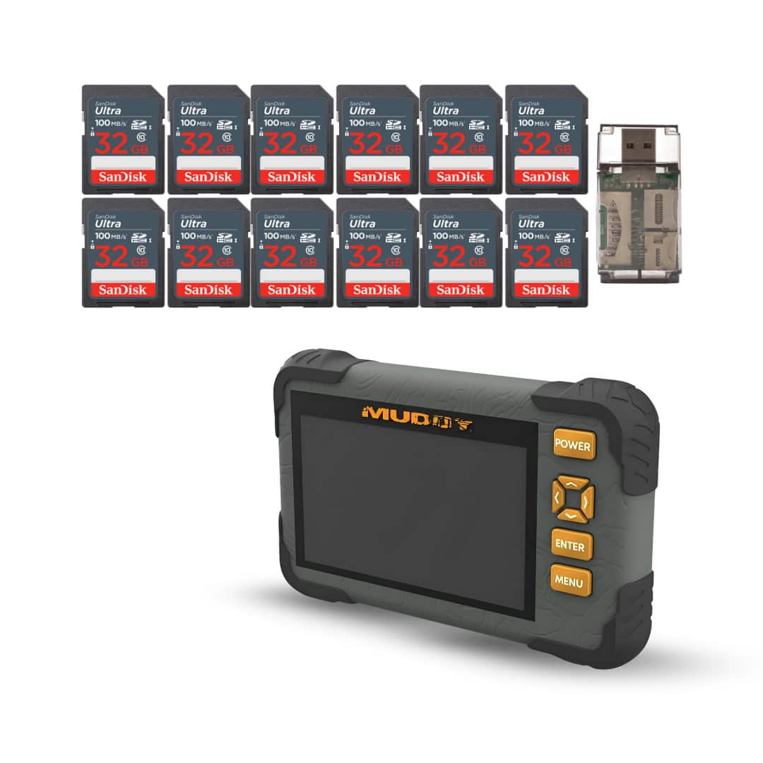 Muddy - Water-Resistant SD Card Reader w/ 4.3" LCD & 32GB (6 Pack)
