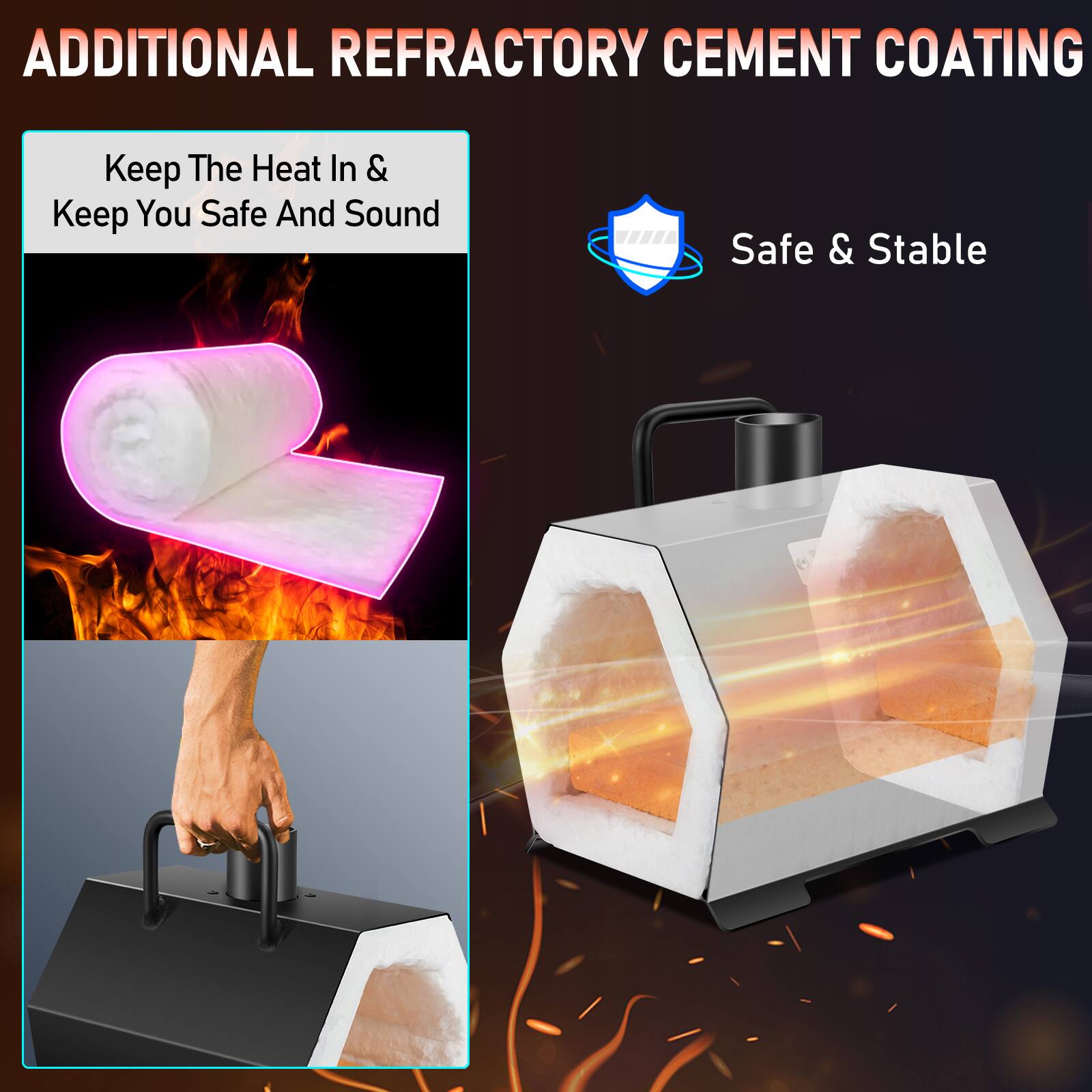 ADDITIONAL REFRACTORY CEMENT COATING

Keep The Heat In & Keep You Safe And Sound

Safe & Stable