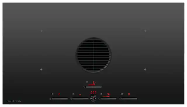 Front. Fisher & Paykel - 36" Downdraft Induction Cooktop Duct Out - Black.