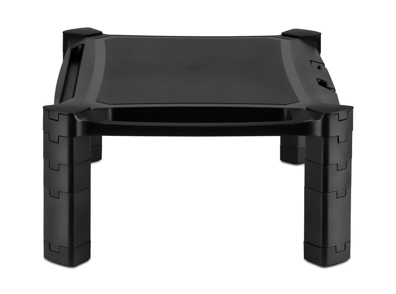 Back. Mount-It! - Height Adjustable Printer & Monitor Stand with Storage Grooves, Up to 6.6" Elevation & 22 lb Capacity, Black - Black.