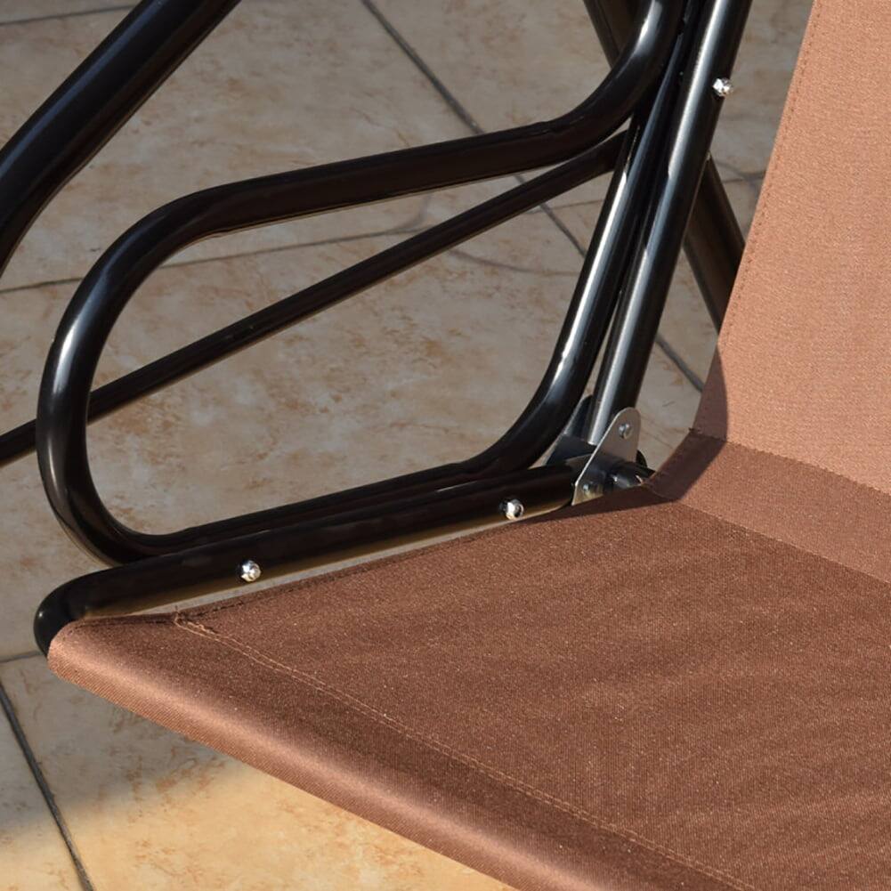 Alt View 1. Pefilos - 3 Seats Patio Canopy Swing-Brown, 3-Seater Hanging Bench, Pillow for Backyar Garen Poolsi - Brown.