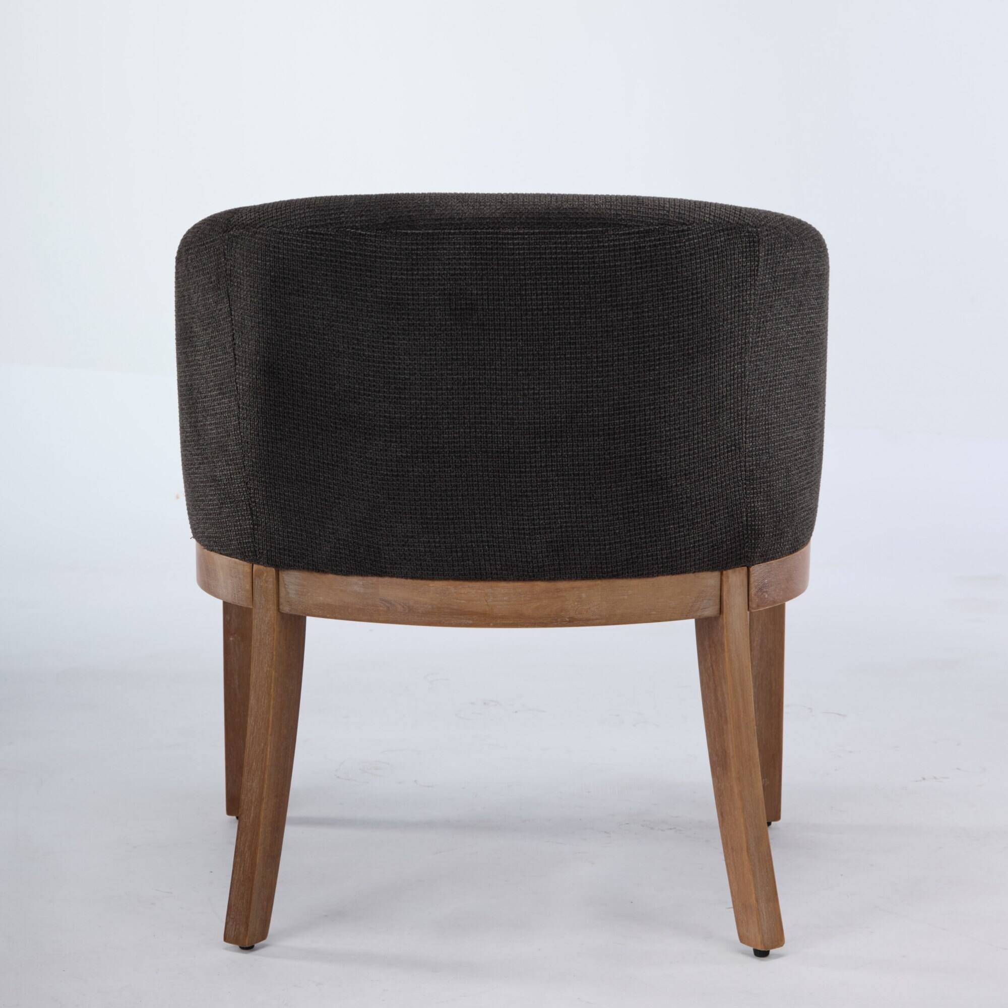 Alt View 4. GOODSILO - Mid Century Modern Upholstered Barrel Dining Chairs with Arms, Farmhouse Accent Chairs - Black.
