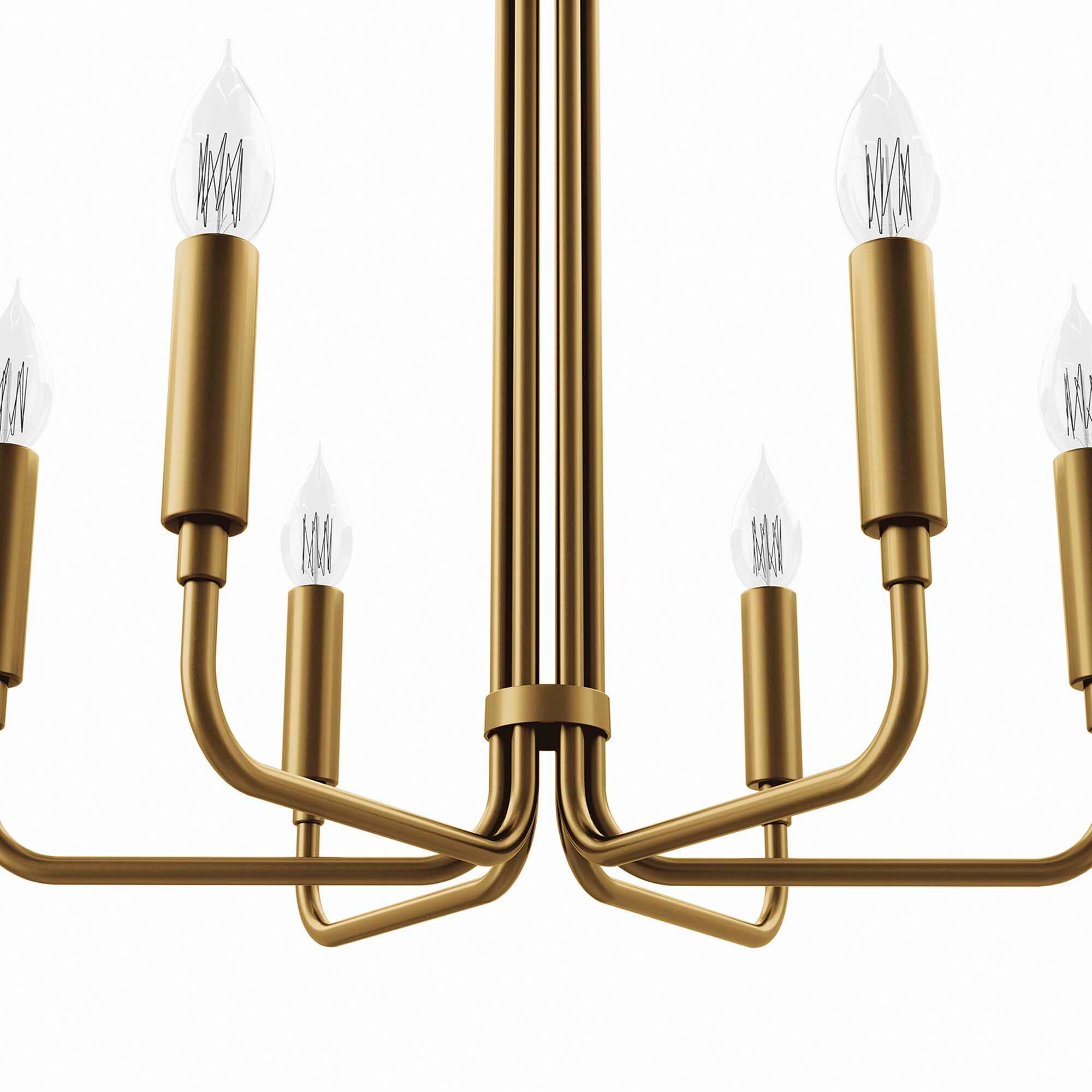 Alt View 4. Modway - Rekindle 6-Light Chandelier by Modway - Satin Brass.
