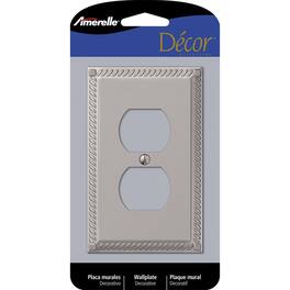 AMERELLE - Georgian Satin 1 gang Die-Cast Metal Duplex Wall Plate 1 pk - Nickel