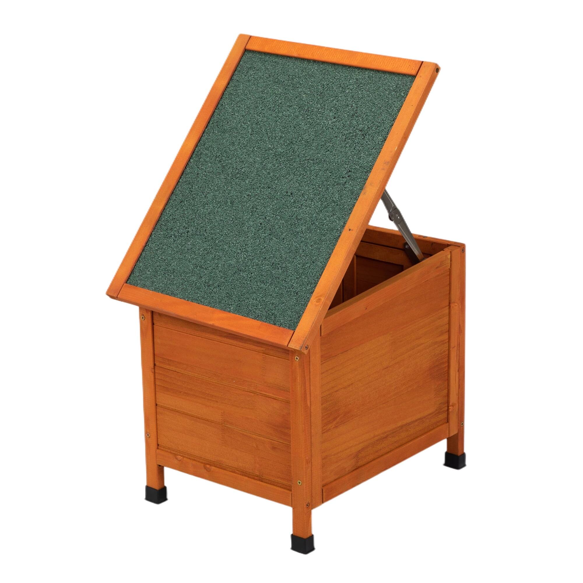 Alt View 7. Pefilos - Rabbit Hutch, Wooden Rabbit Cage, Pet House Bunny Shelter with Ramp and Opening Roof.