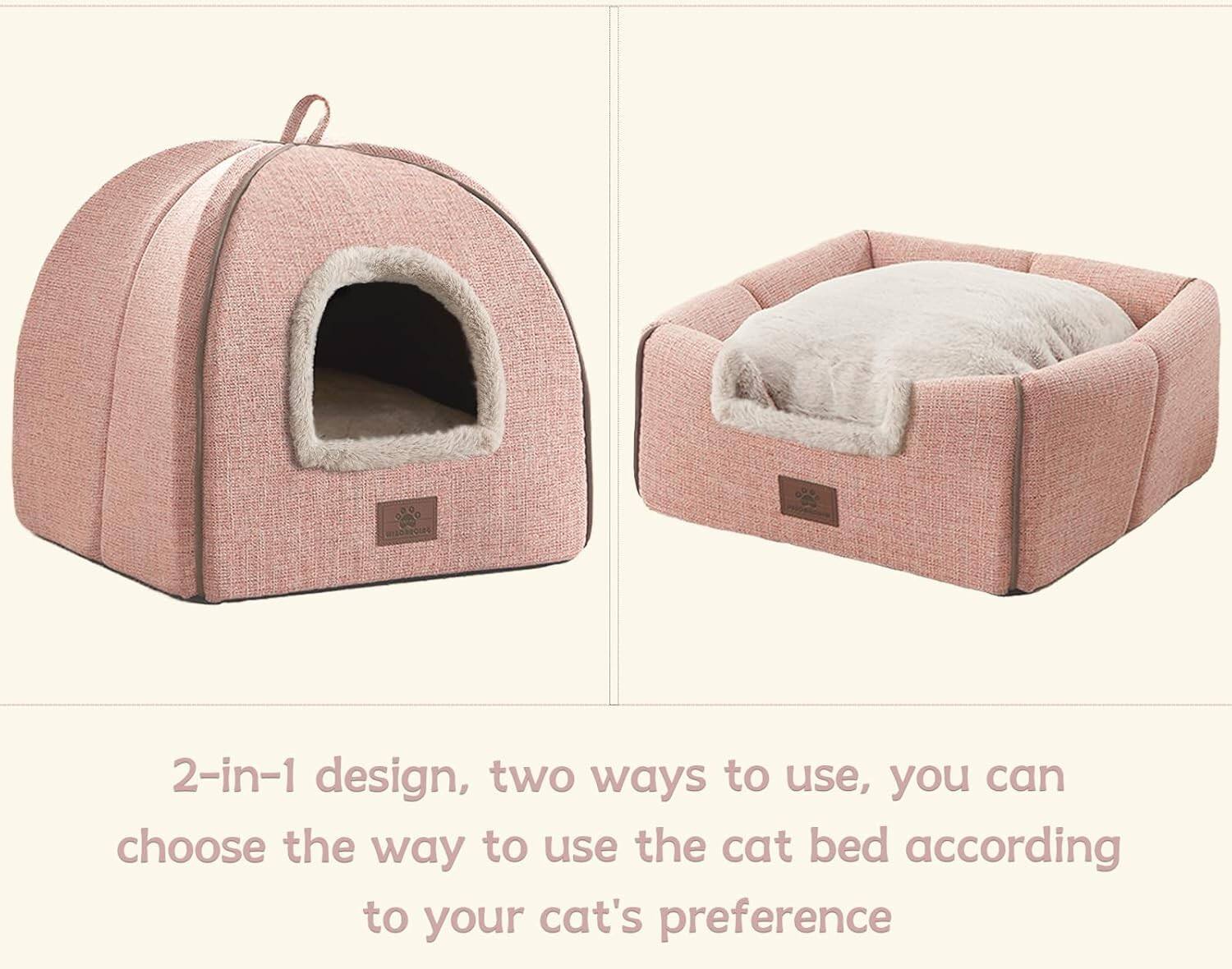 2-in-1 design, two ways to use, you can choose the way to use the cat bed according to your cat's preference