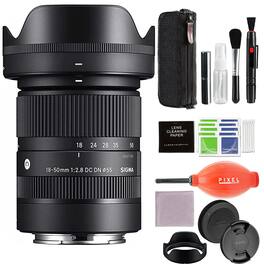 Sigma - 18-50mm f2.8 DC DN Contemporary Lens for Sony E w/ Advanced Accessory & Travel Bundle (Sigma 1-Year USA Warranty) - Black