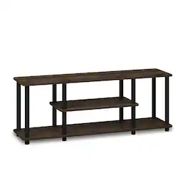Furinno - Turn-N-Tube No Tools 3D 3-Tier Entertainment TV Stands - Columbia Walnut/Black