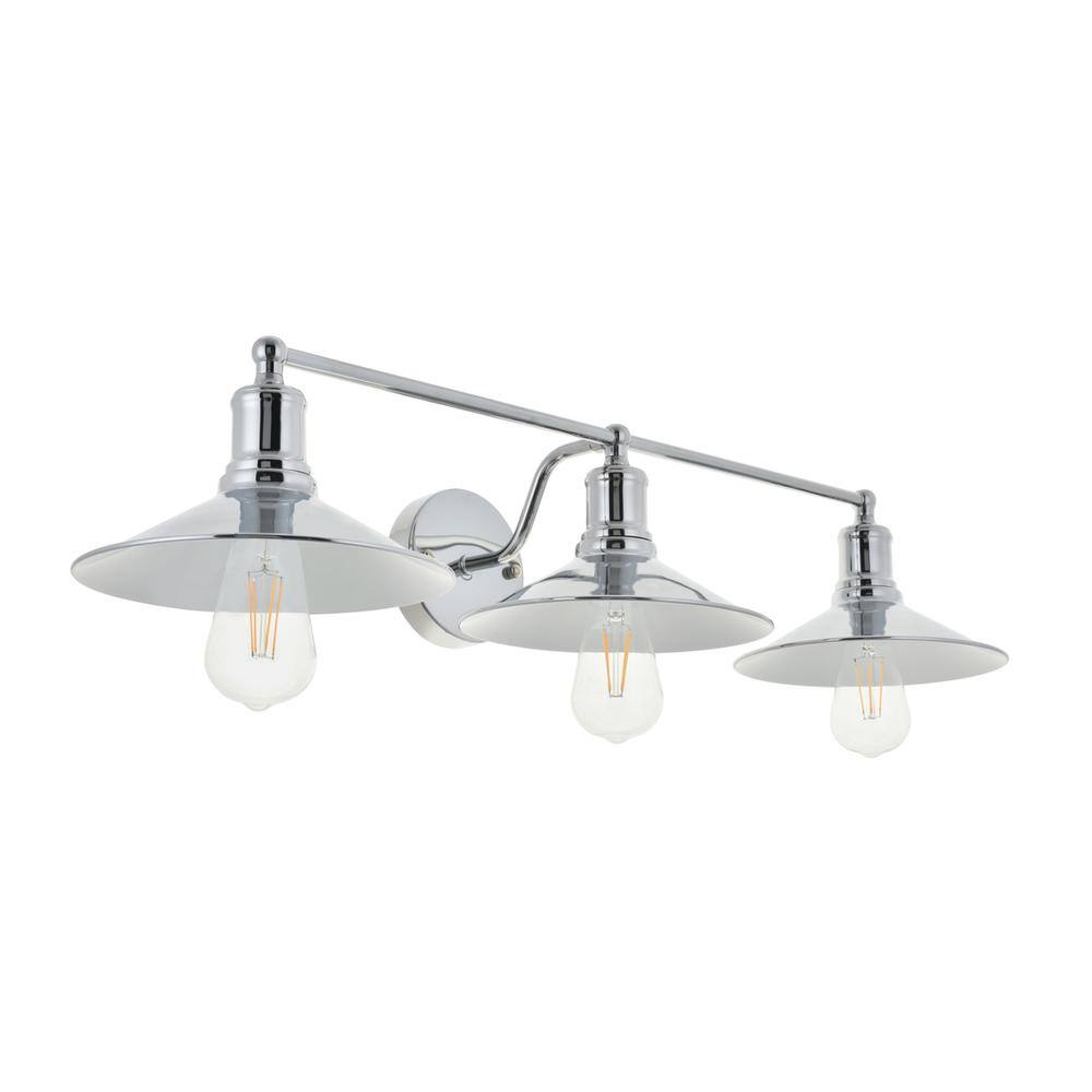 Alt View 1. Living District - Etude 3 light chrome Wall Sconce - Chrome.