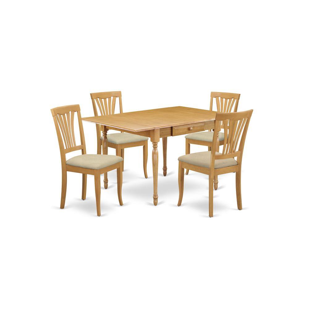 Left. East West Furniture - Dining Room Set Oak - Brown.