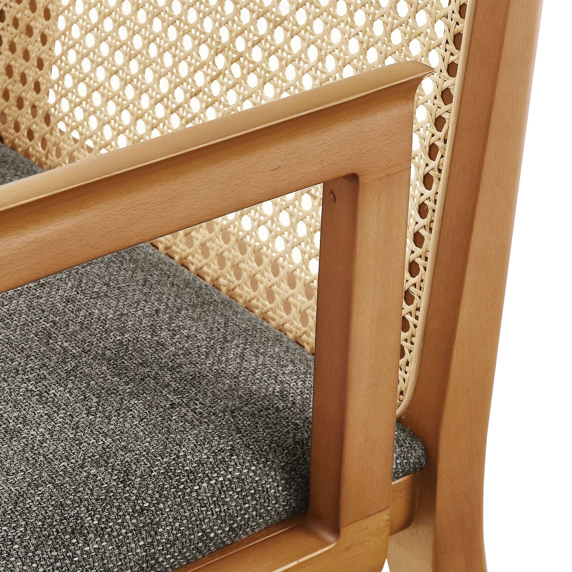 Alt View 5. Modway - Monarch Wood and Rattan Dining Armchair by Modway - Honey Natural Gray.