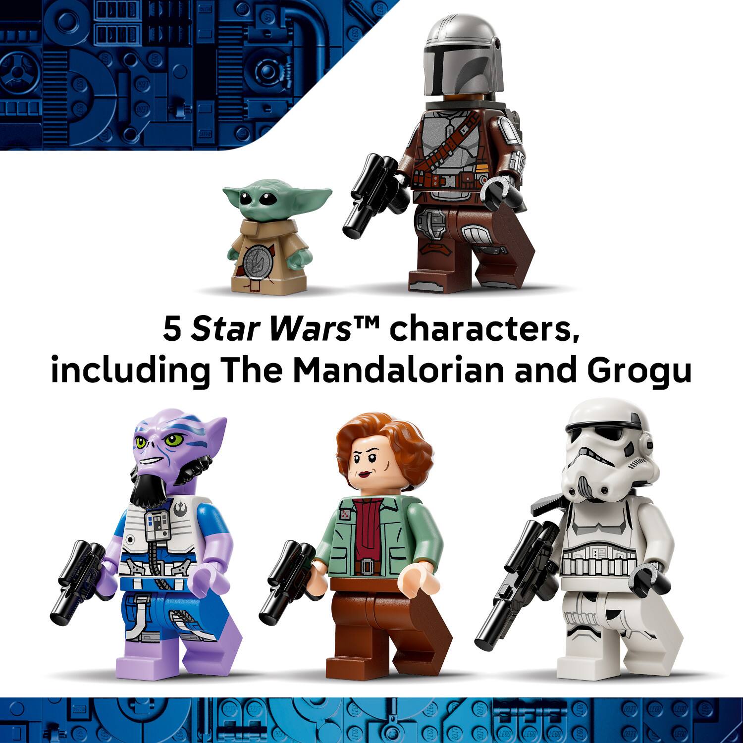 5 Star Wars™ characters, including The Mandalorian and Grogu