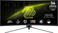 MSI - MAG345CQR 34" Curved Ultra Wild QHD 180Hz 1ms Adaptive Sync Gaming Monitor with HDR ready  (DisplayPort, HDMI, ) - Black - Front_Zoom