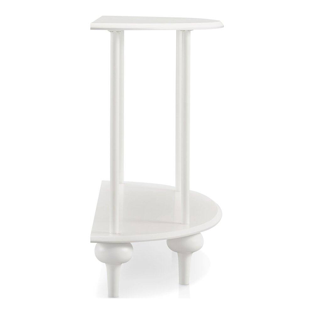 Alt View 2. Furniture of America - Soela Half Moon Composite Console Table with Shelf - White.