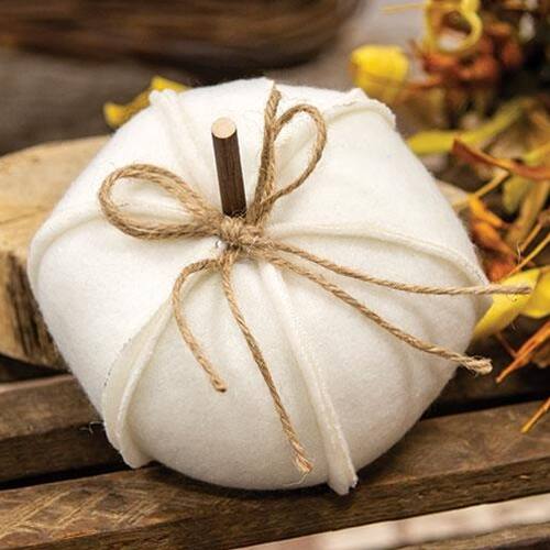 Angle. BreeBe - *Fleece Stuffed Pumpkin 4.75" - White.