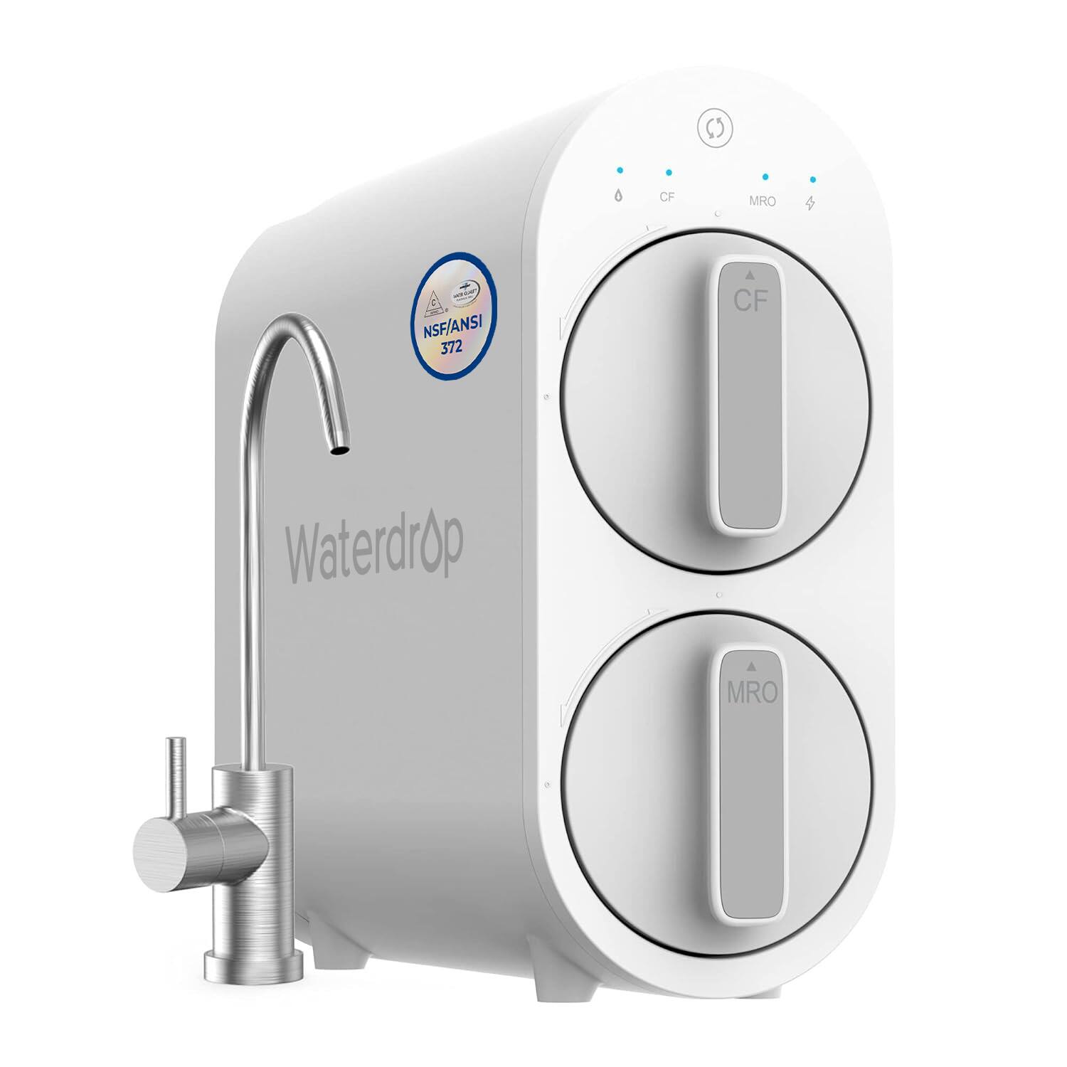 Waterdrop - G2 Reverse Osmosis System, 7 Stage Tankless RO Water Filter System - White