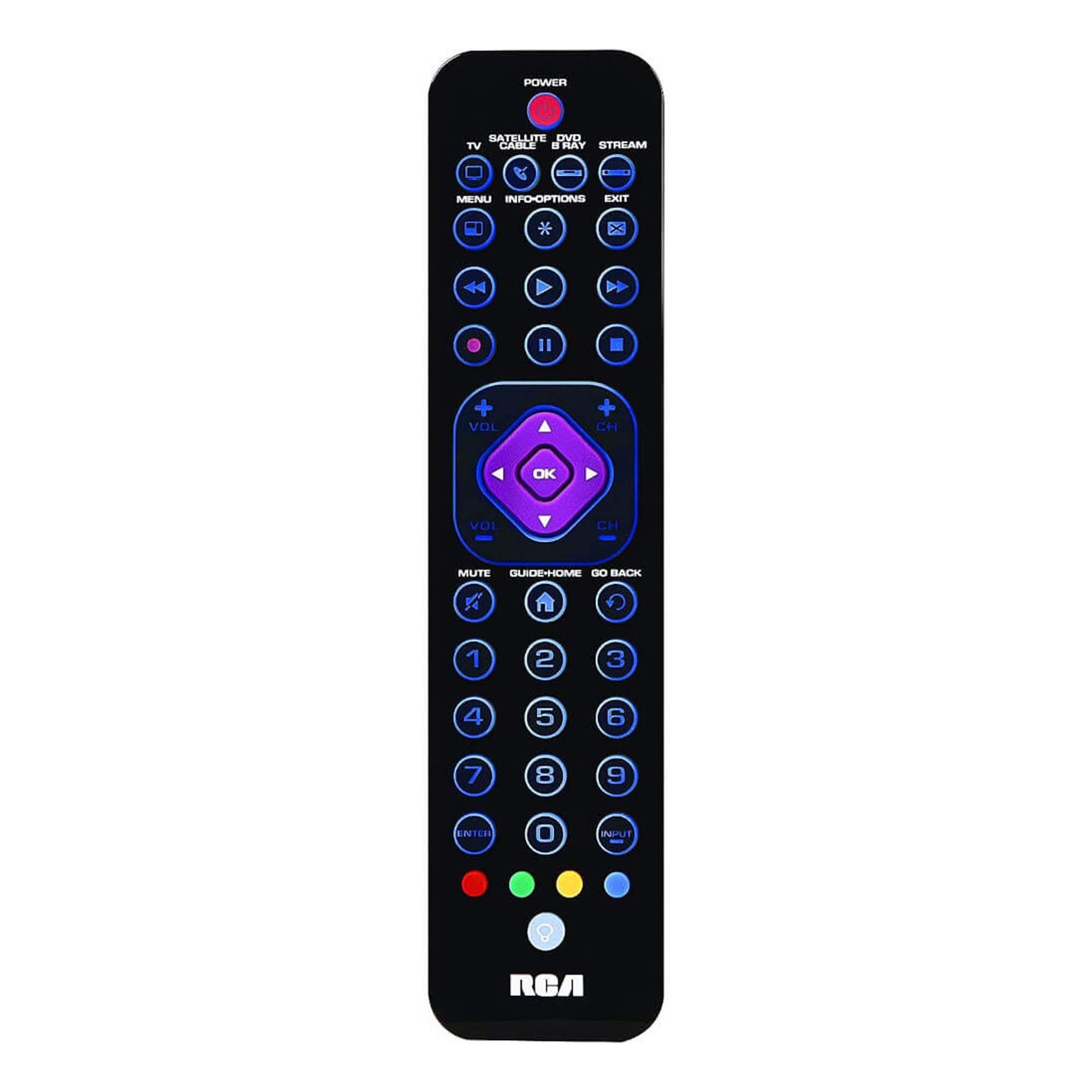 RCA - Platinum Pro 4-Device Ultra-Thin Universal Streaming Remote Control - Black