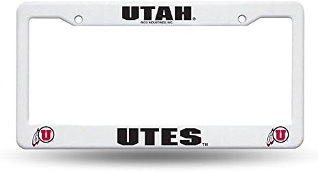 Rico Industries - Utah Runnin' Utes Raised Letter White Plastic License Plate Frame - Multi