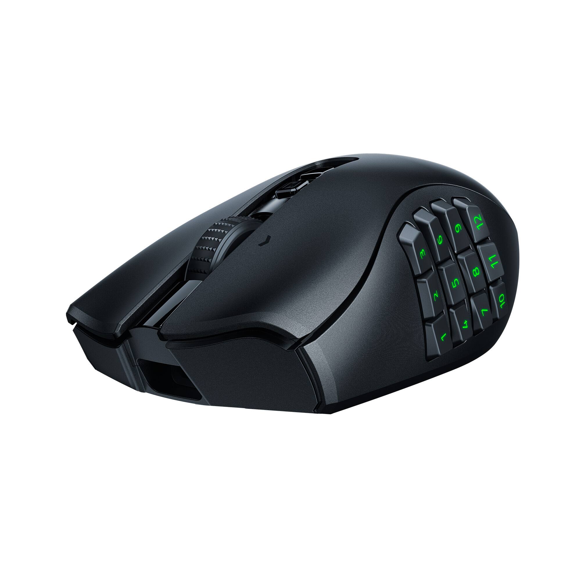 Alt View 21. Razer - Naga V2 Pro MMO Optical Gaming Mouse with Interchangeable Side Plates in 2, 6, 12 Button Configurations - Black.