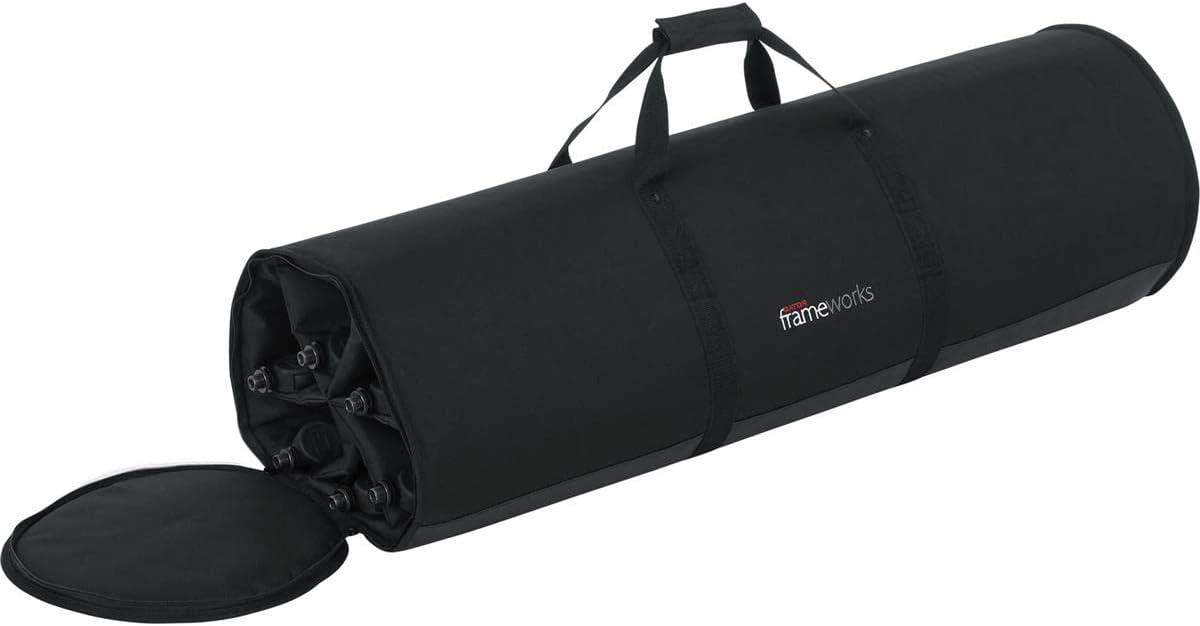 Alt View 3. Gator Frameworks - Deluxe Microphone Stand Carry Bag with 6 Individual Padded Compartments and Reinforced Handles.