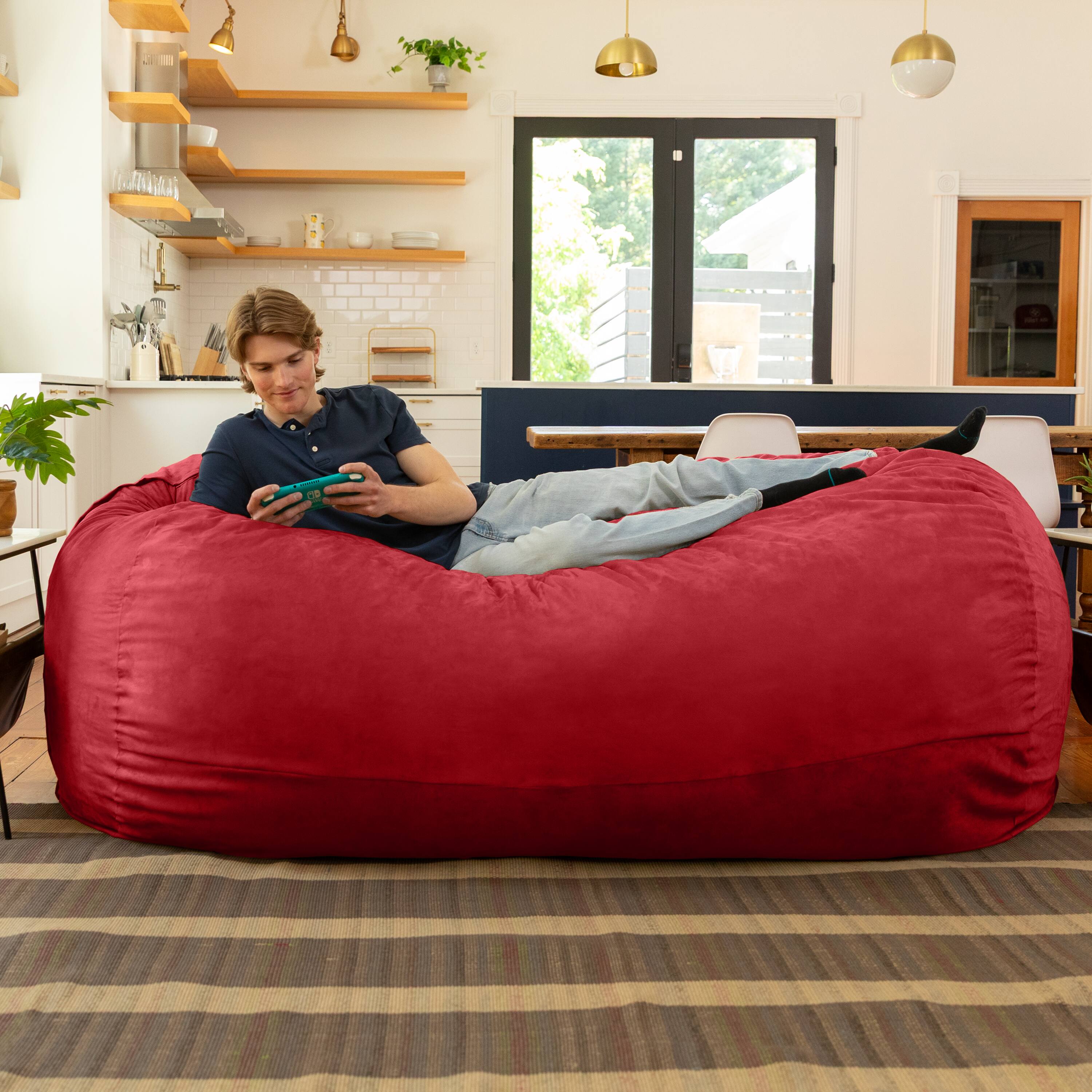 Alt View 2. Jaxx - Jaxx 7 Foot Giant Bean Bag Sofa, Cinnabar - Cinnabar.