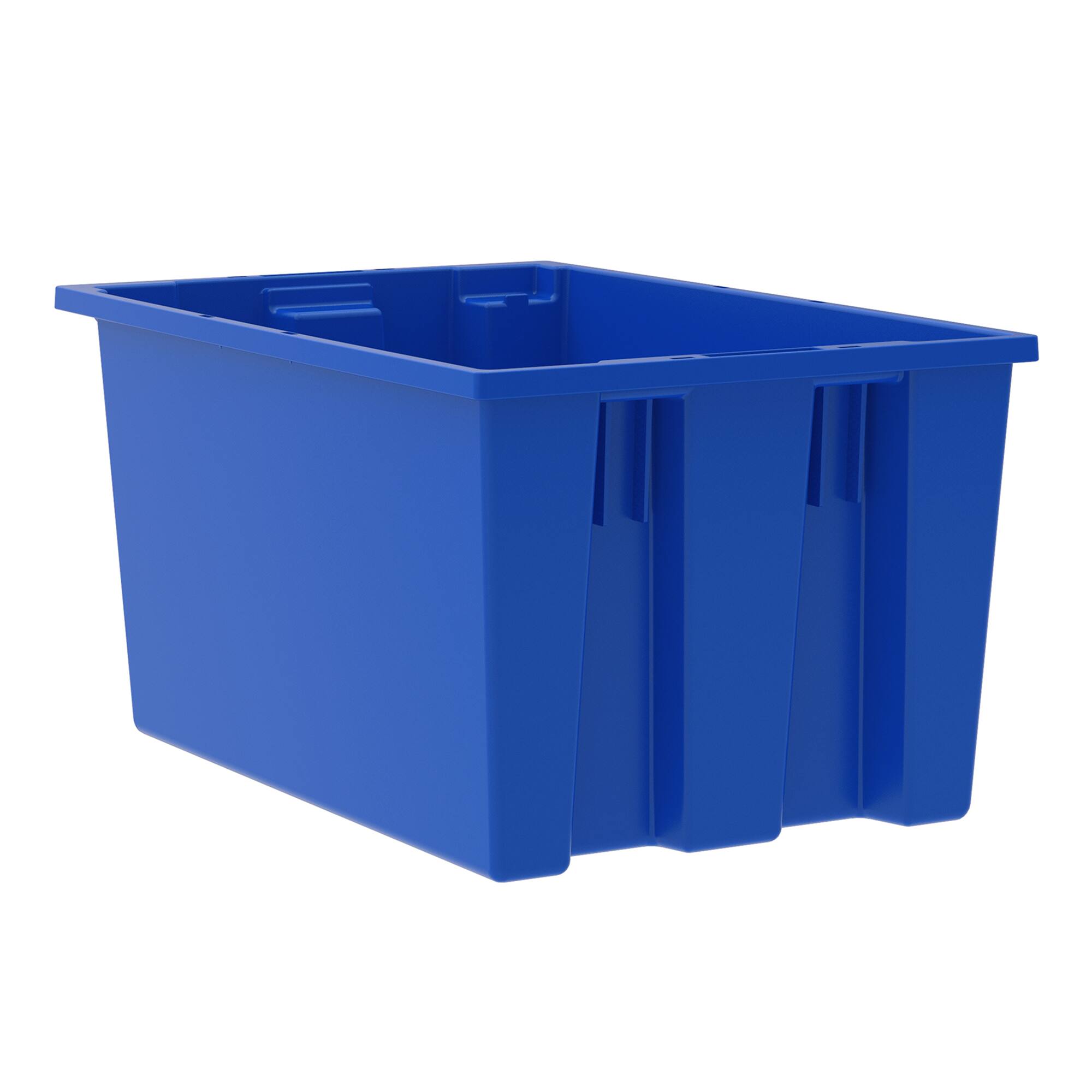 Front. Akro-Mils - Akro-Mils 3 Pack Nest and Stack Plastic Storage Tote, 23.5" x 19.5" x 10", Blue - Blue.