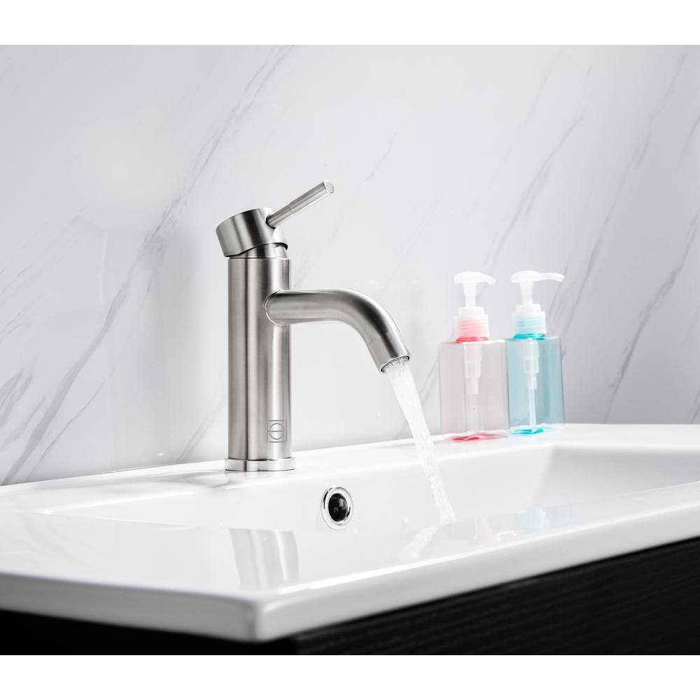 Alt View 7. Elegant Kitchen and Bath - Victor Single Hole Single Handle Bathroom Faucet in Brushed Nickel - Brushed Nickel.