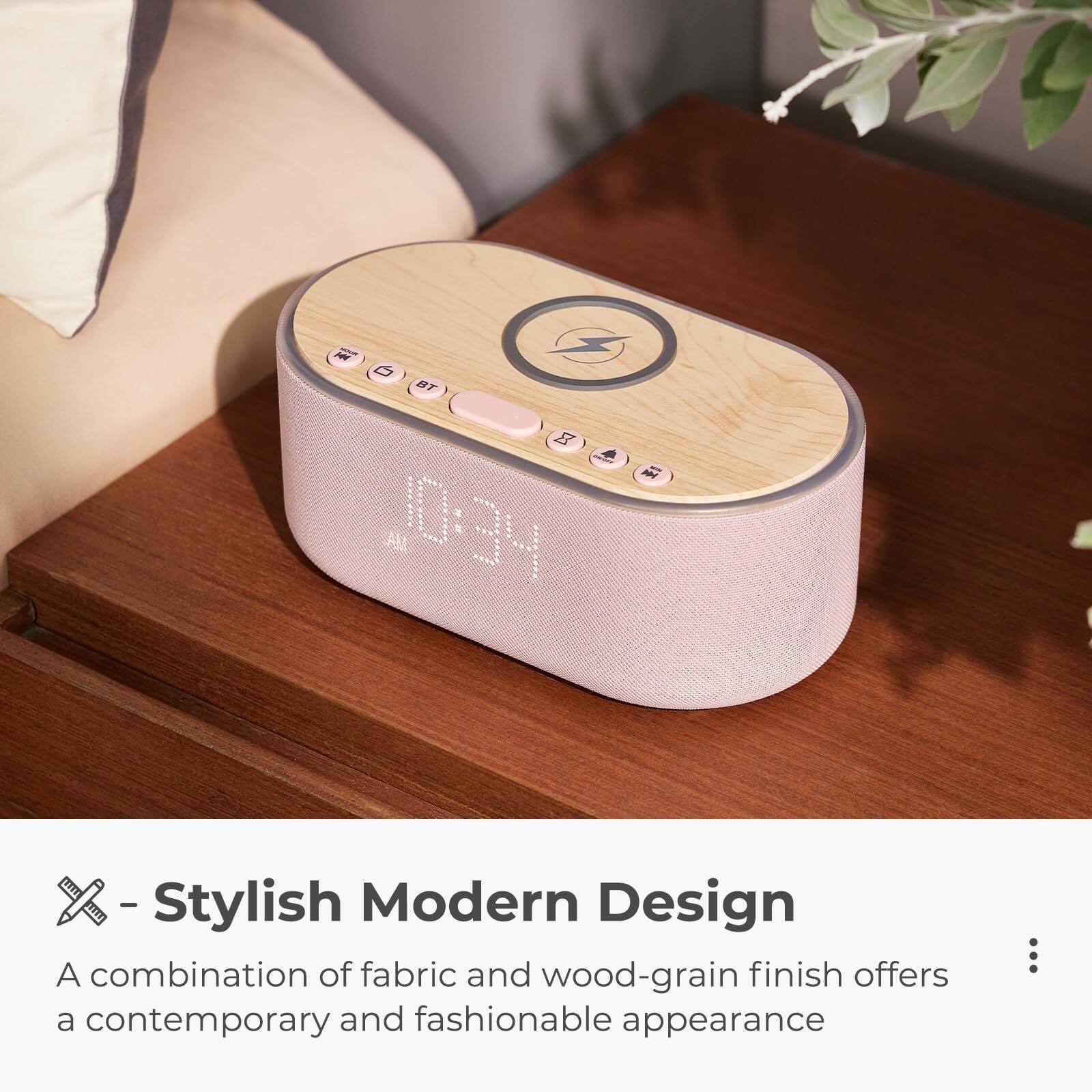 - Stylish Modern Design

A combination of fabric and wood-grain finish offers a contemporary and fashionable appearance.