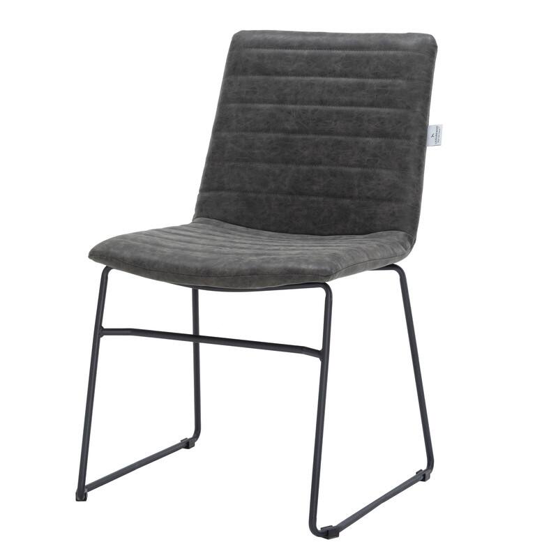 Alt View 7. LeisureMod - Zylar Office Guest Chair with PU Leather, Foam Cushion & Stainless Steel Base - Charcoal.