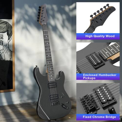 High Quality Wood  
Enclosed Humbucker Pickups  
Fixed Chrome Bridge