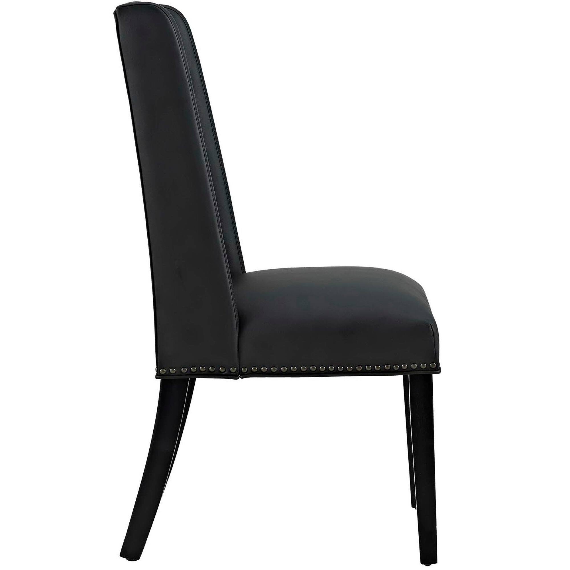 Angle. Modway - Baron Vegan Leather Dining Chair by Modway - Black.