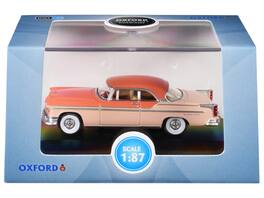 1955 Chrysler New Yorker Deluxe St. Regis 1/87 (HO) Scale Diecast Model Car by Oxford Diecast - Desert Sand And Canyon Tan