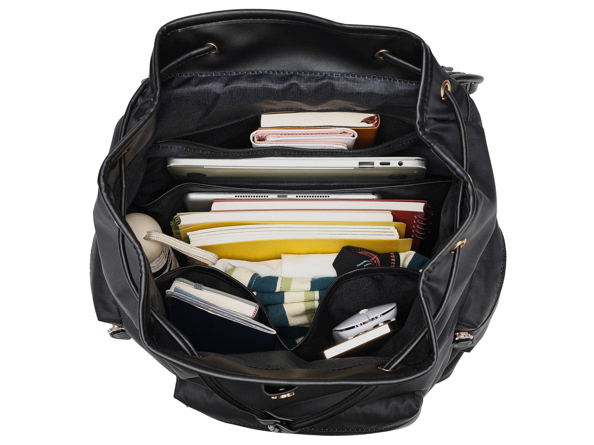 Alt View 1. Elle - ELLE Wayfarer 23L Monogram Travel Backpack - Black - Black.