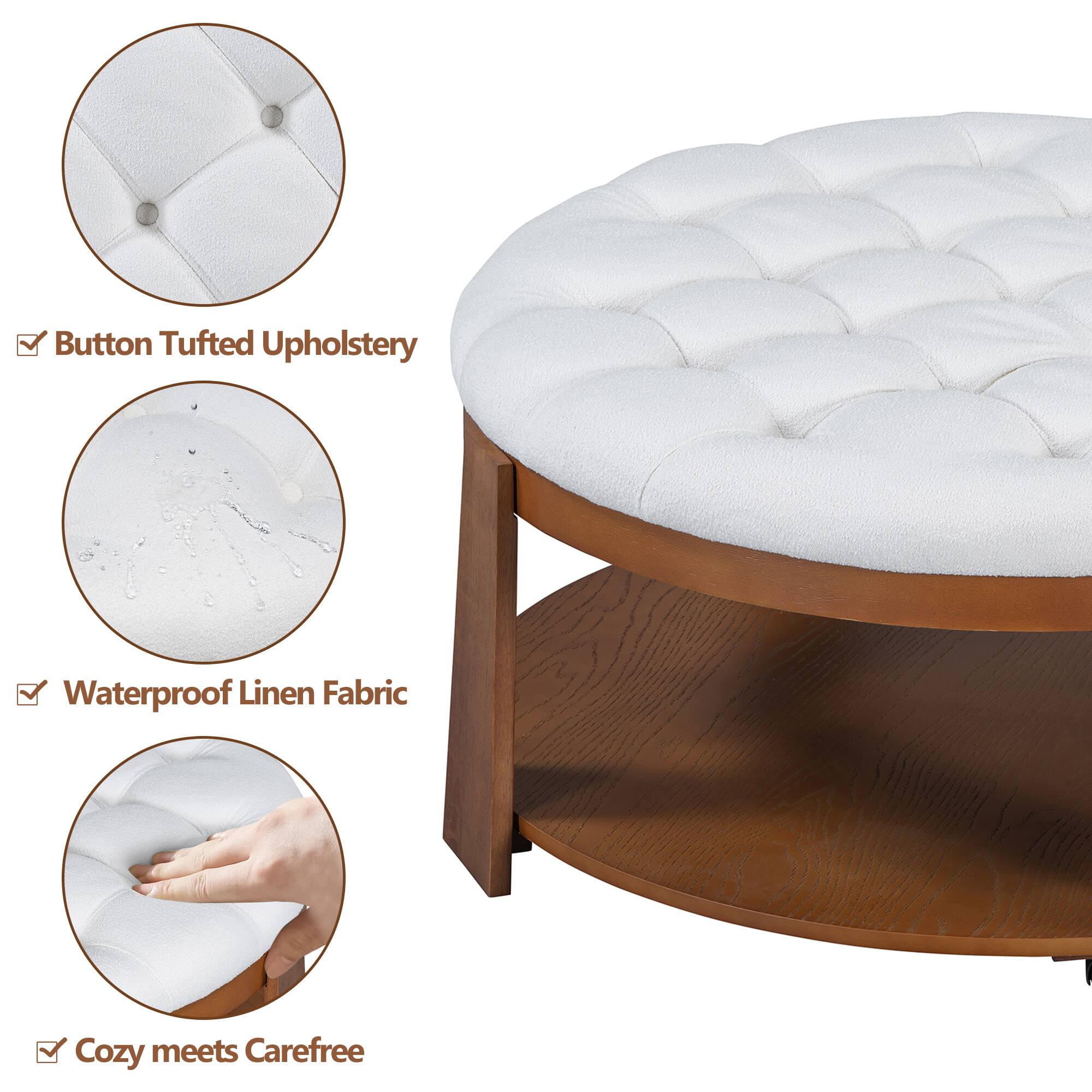 - Button Tufted Upholstery
- Waterproof Linen Fabric
- Cozy meets Carefree