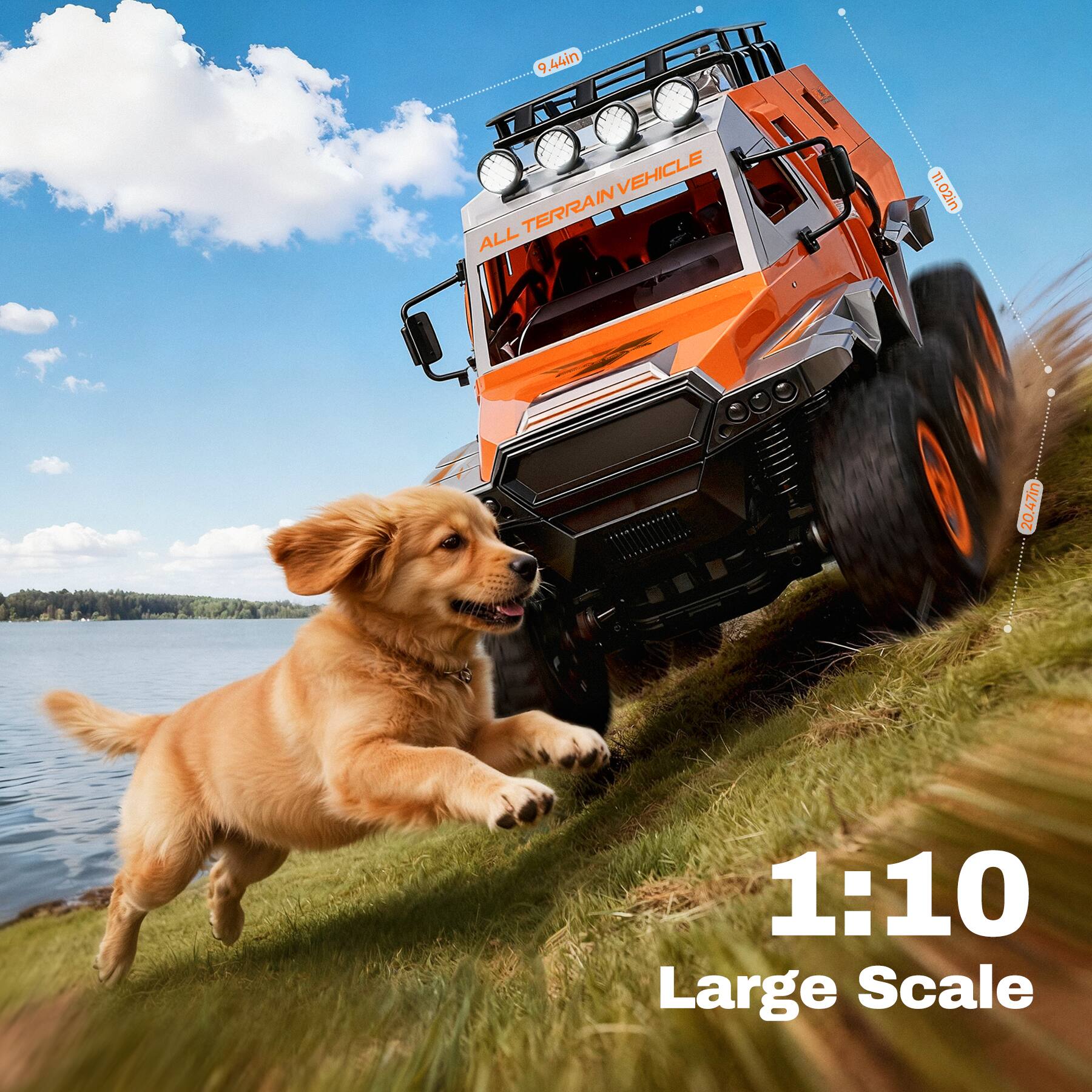 9.44in TERRAIN VEHICLE ALL TERRAIN 11.02in 20.47in 20 1:10 Large Scale