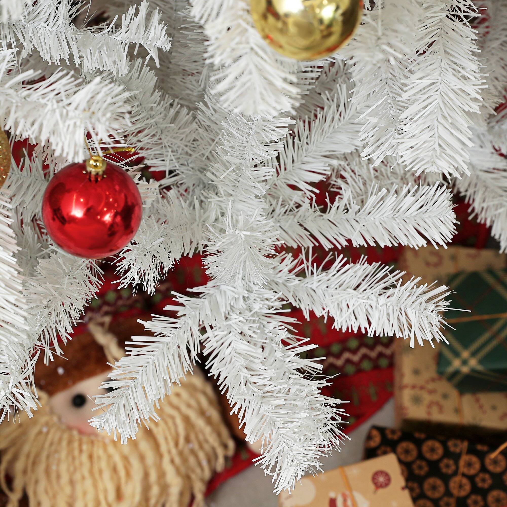 Alt View 7. Homcom - Unlit Artificial Christmas Tree, 2132 Tips Auto Open Steel Base - White.